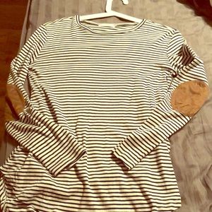 Cherish navy and white striped LS shirt